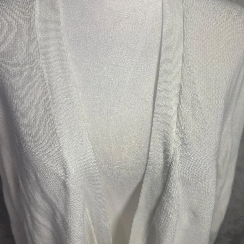 NWT J Jill Womens Open Front Knit Cardigan Sweater‎ 3X White Lightweight